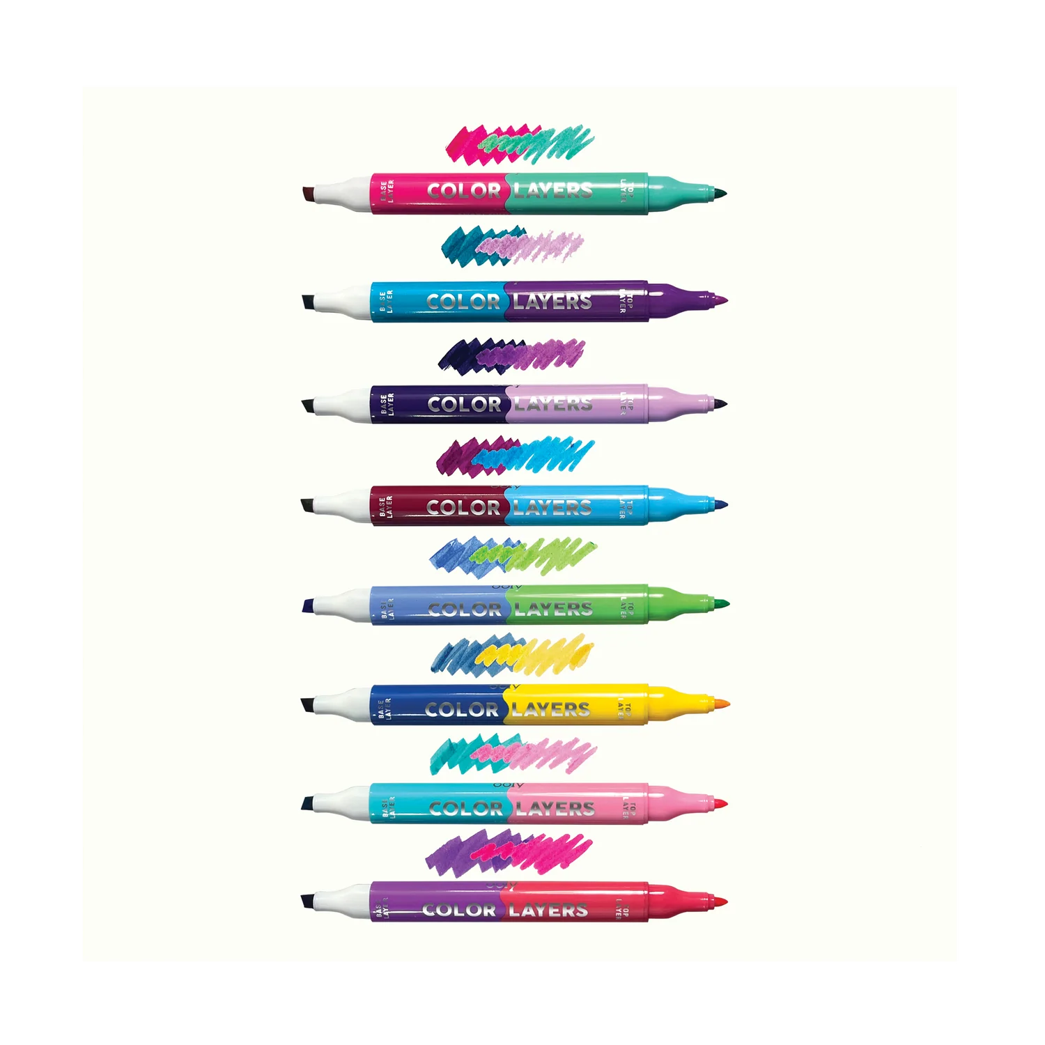 Color Layers - Marcadores de Capa Doble Punta set de 8