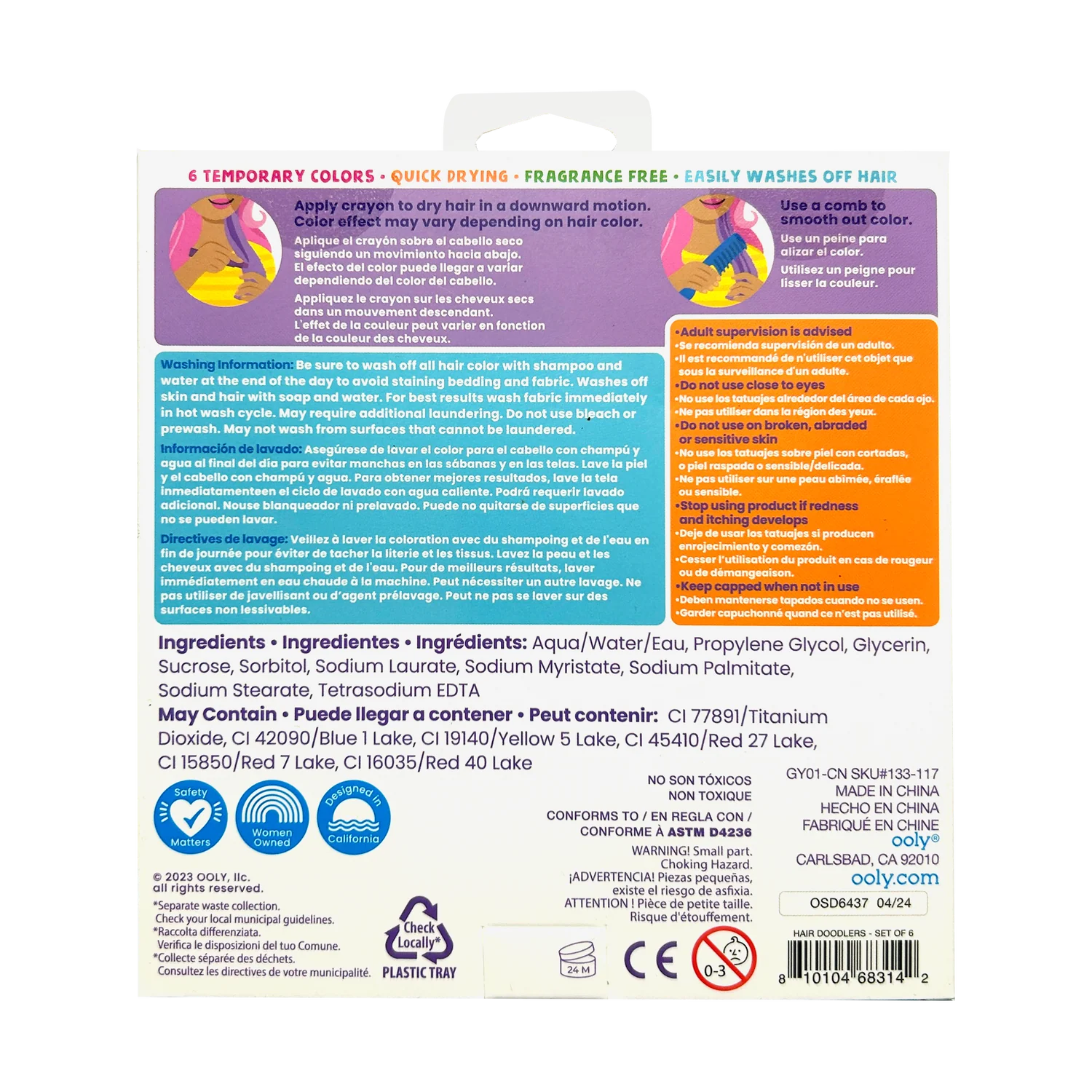 Hair doodlers - Crayones para el Cabello set de 6