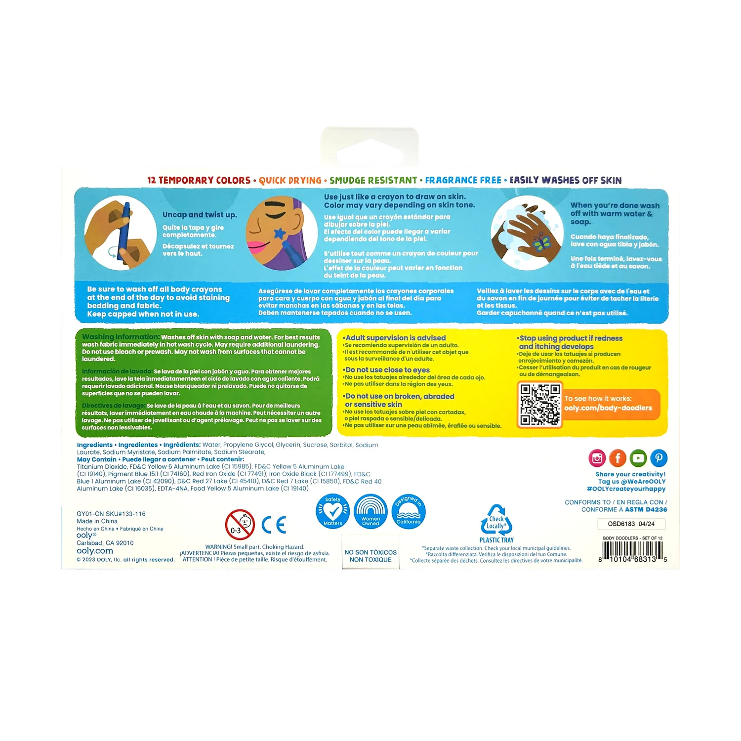 Body Doodlers - Crayones para Rostro y Cuerpo