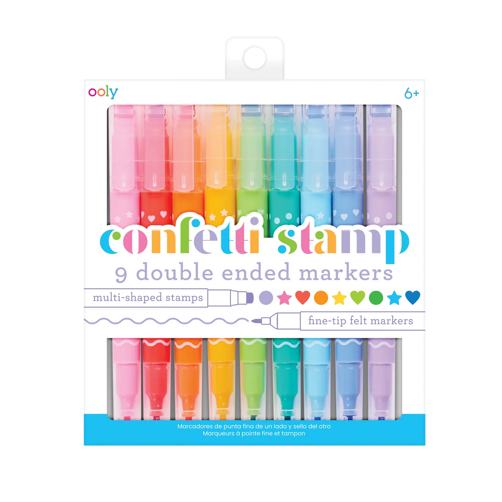 Confetti Stamp - Marcadores doble punta set de 9