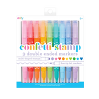 Confetti Stamp - Marcadores doble punta set de 9