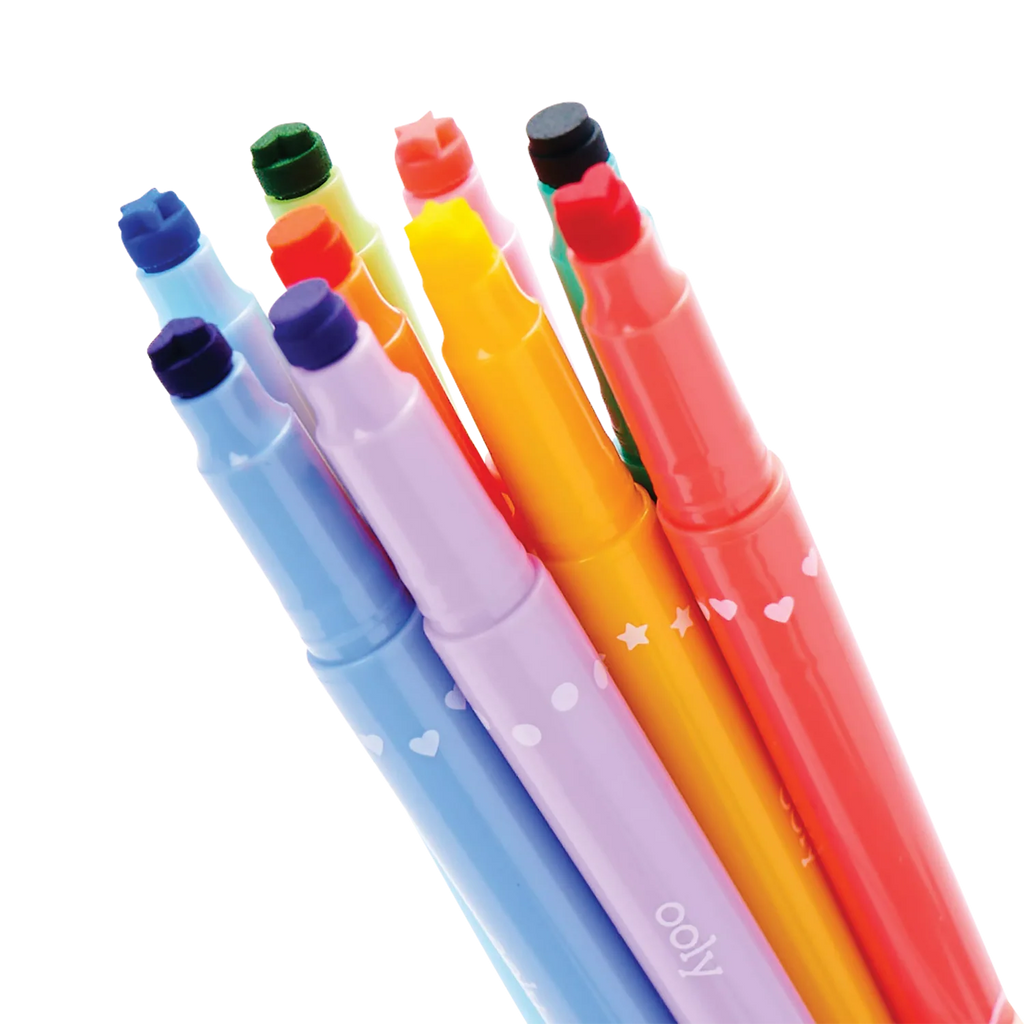 Confetti Stamp - Marcadores doble punta set de 9