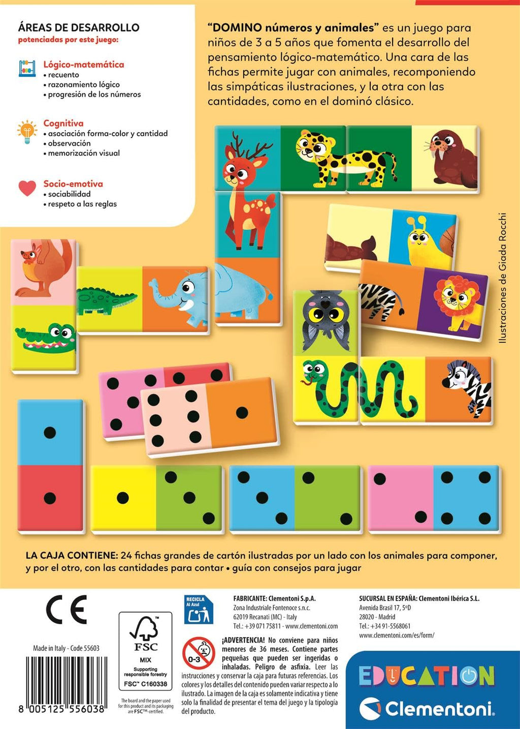 Domino de Numeros y Animales