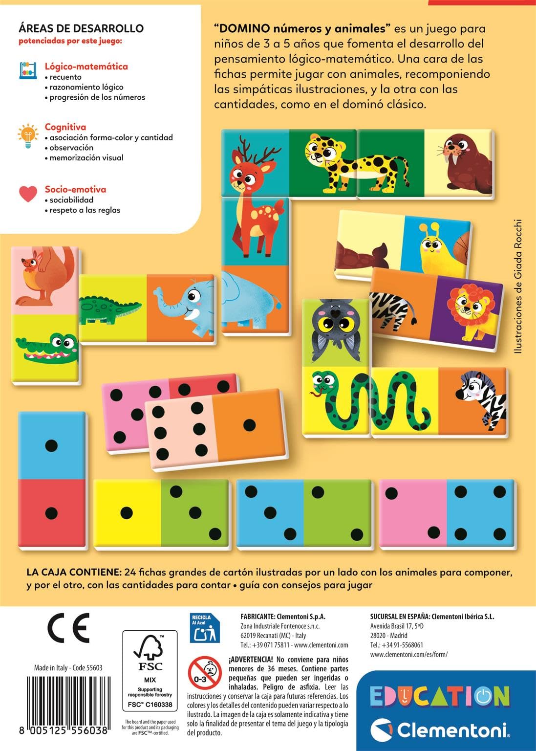 Domino de Numeros y Animales