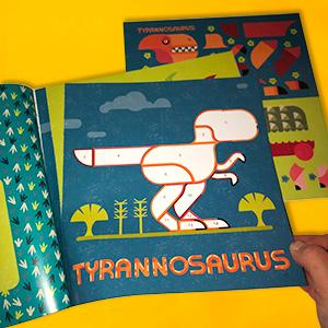 Cuento Color with Stickers Dinosaurs