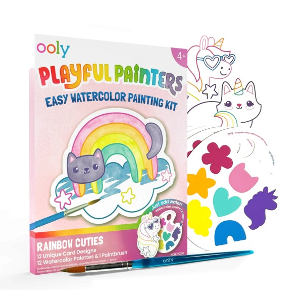 Playful Painters - Kit de acuarelas todo en uno - Rainbow Cuties