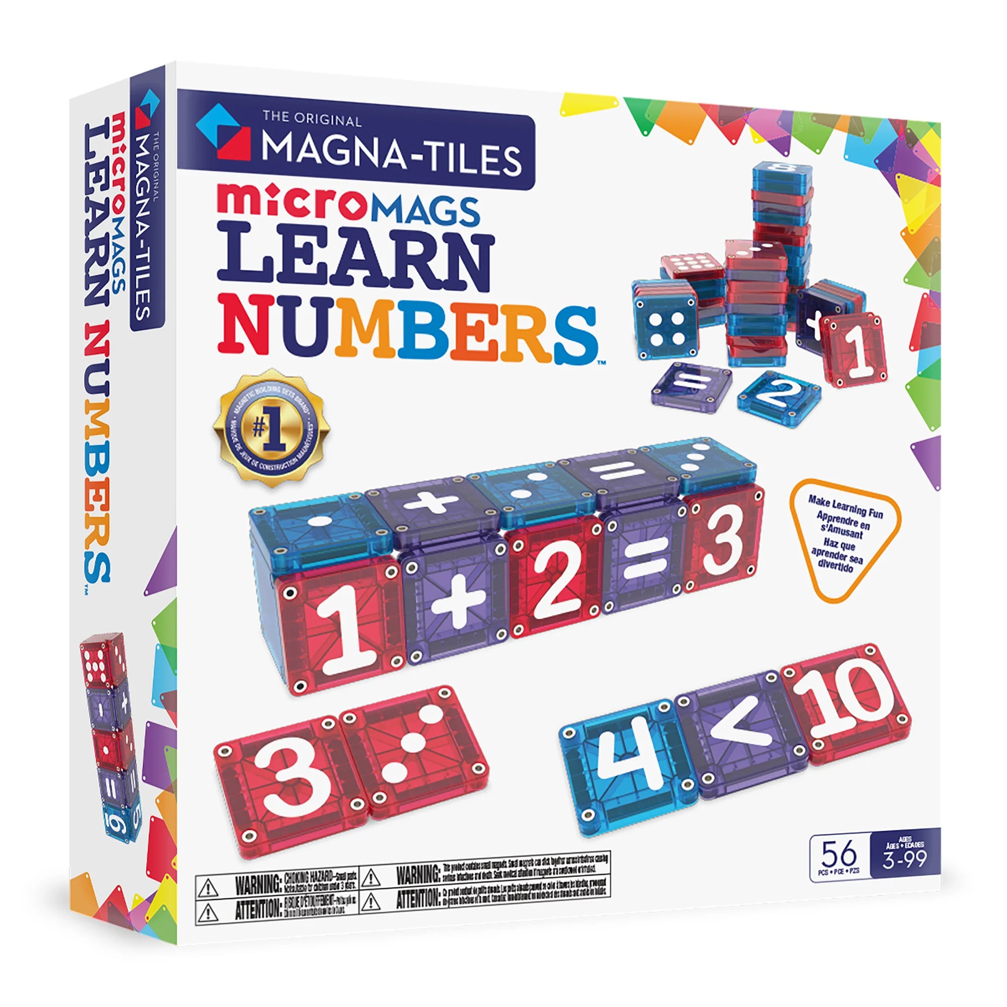 Magna Tiles Micromags Aprender Numeros 56 pz