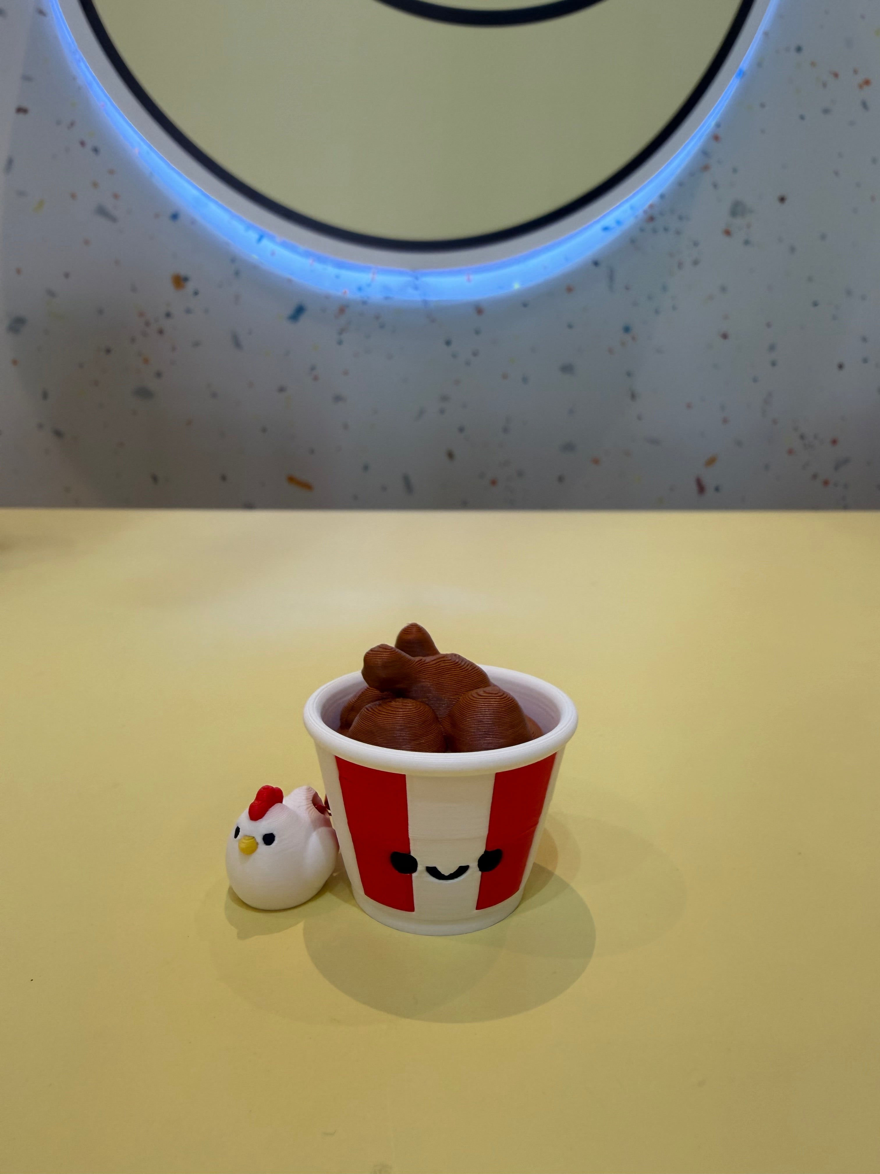 Fried Chicken Bucket Keychain Clicker