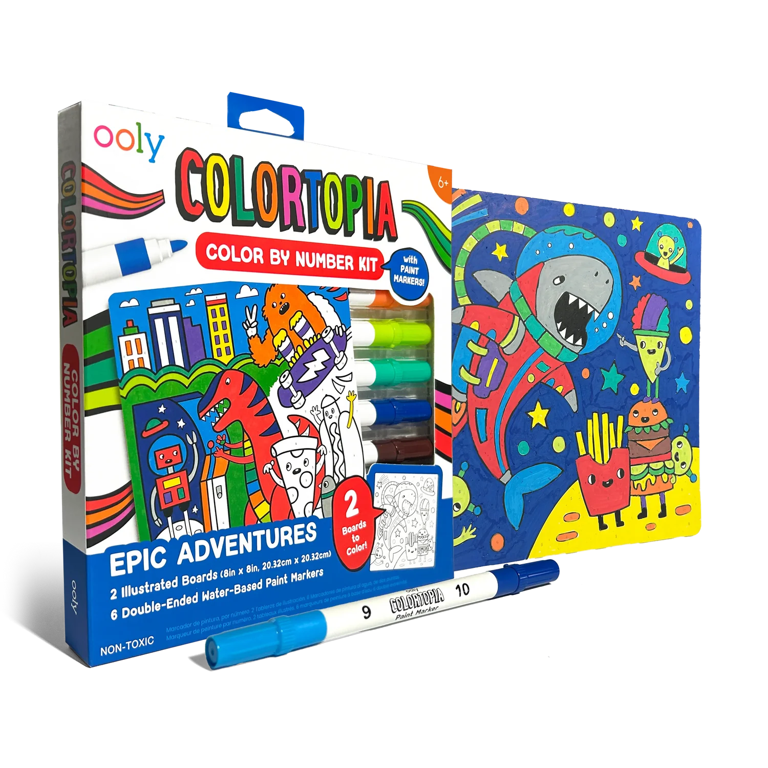 Colortopia - Aventuras épicas - Kit de marcadores de pintura para colorear por numeros