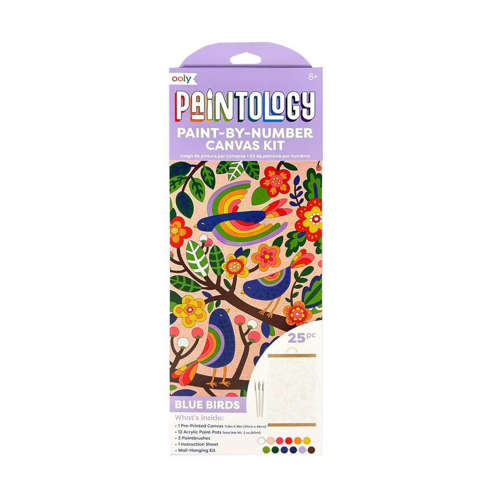 Paintology - Kit de lienzo para pintar por numeros pájaros azules