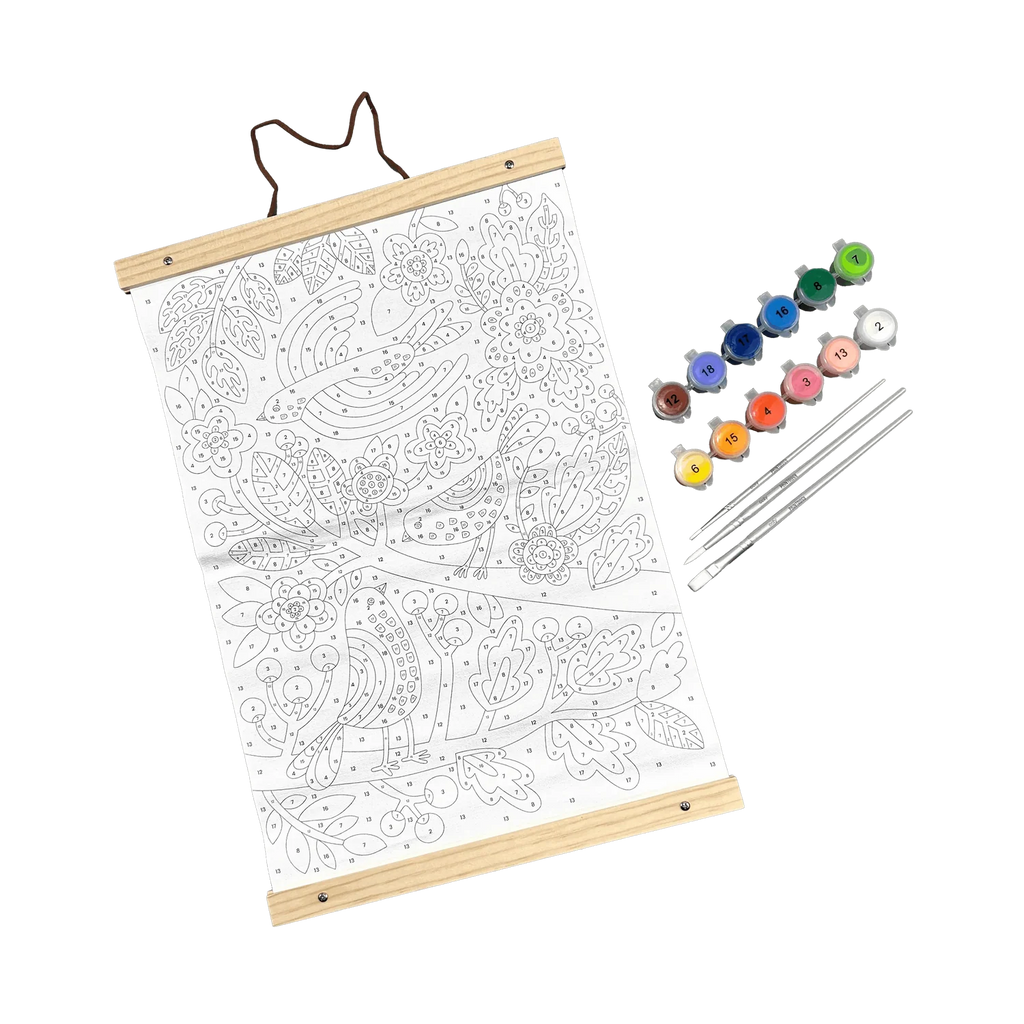 Paintology - Kit de lienzo para pintar por numeros pájaros azules