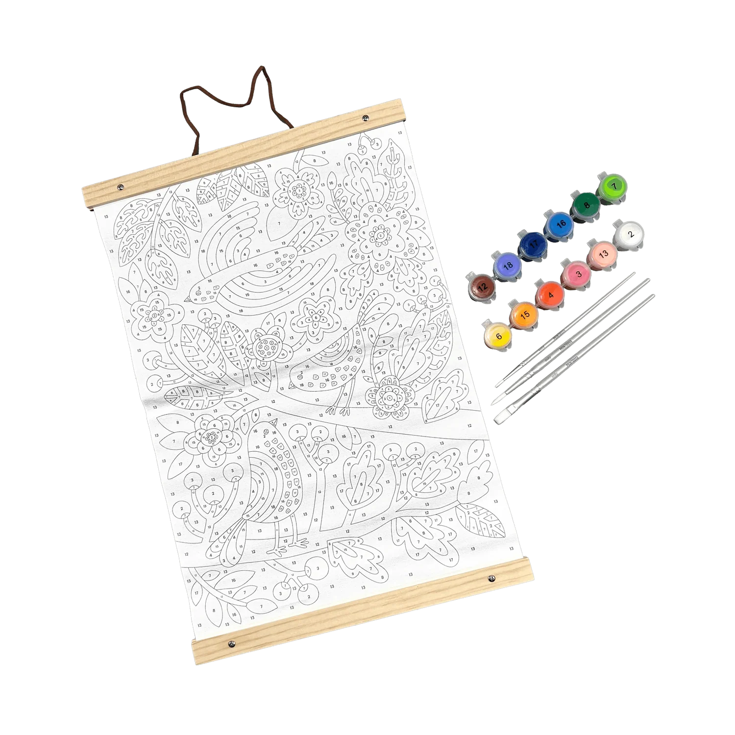 Paintology - Kit de lienzo para pintar por numeros pájaros azules