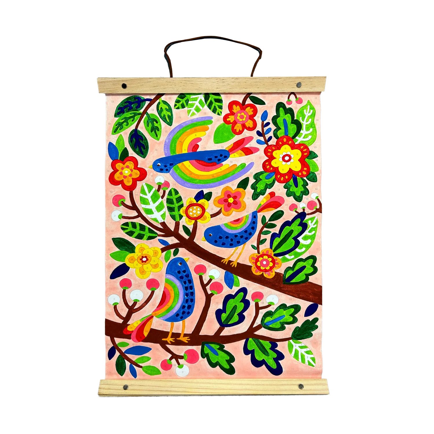 Paintology - Kit de lienzo para pintar por numeros pájaros azules