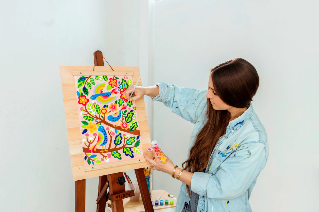 Paintology - Kit de lienzo para pintar por numeros pájaros azules