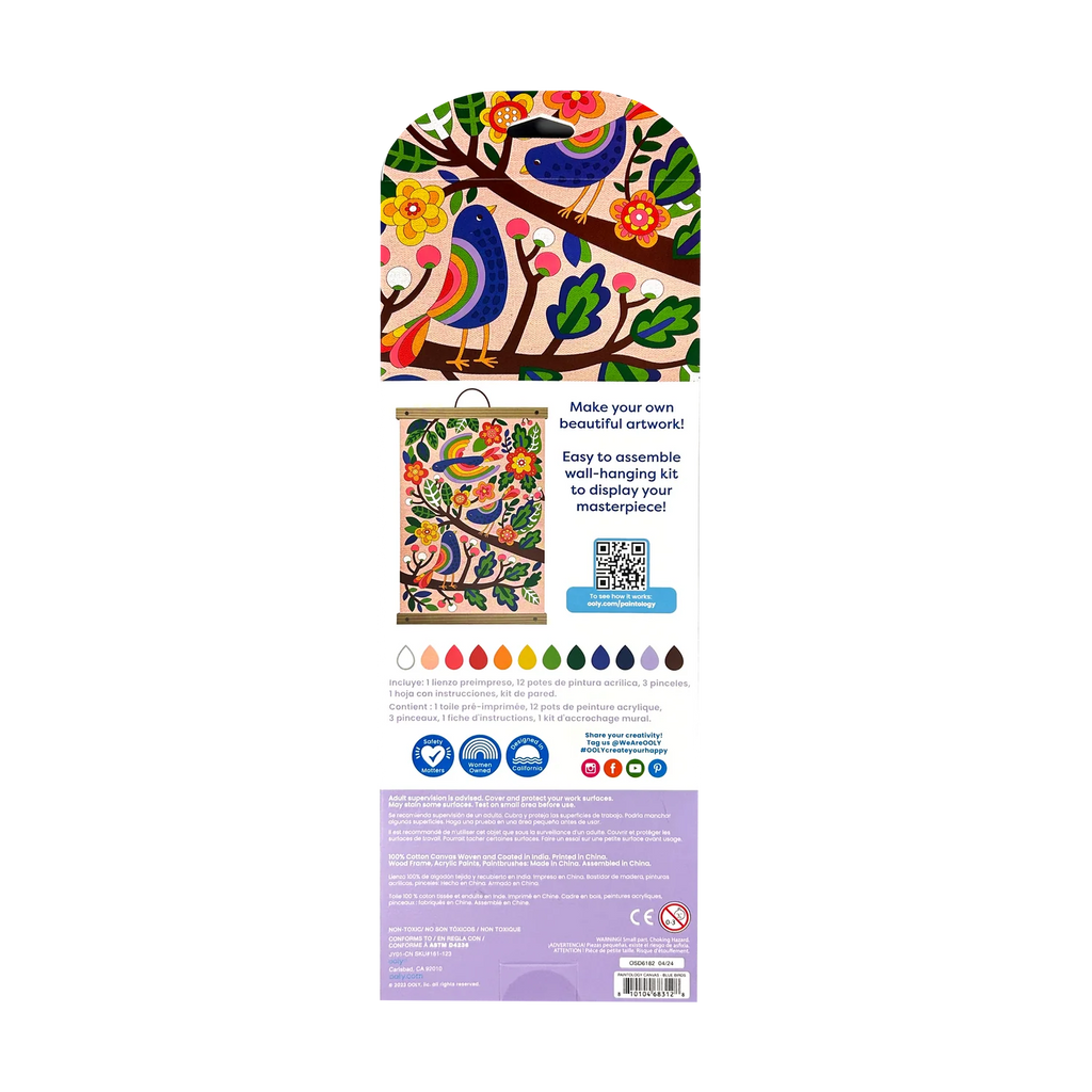 Paintology - Kit de lienzo para pintar por numeros pájaros azules