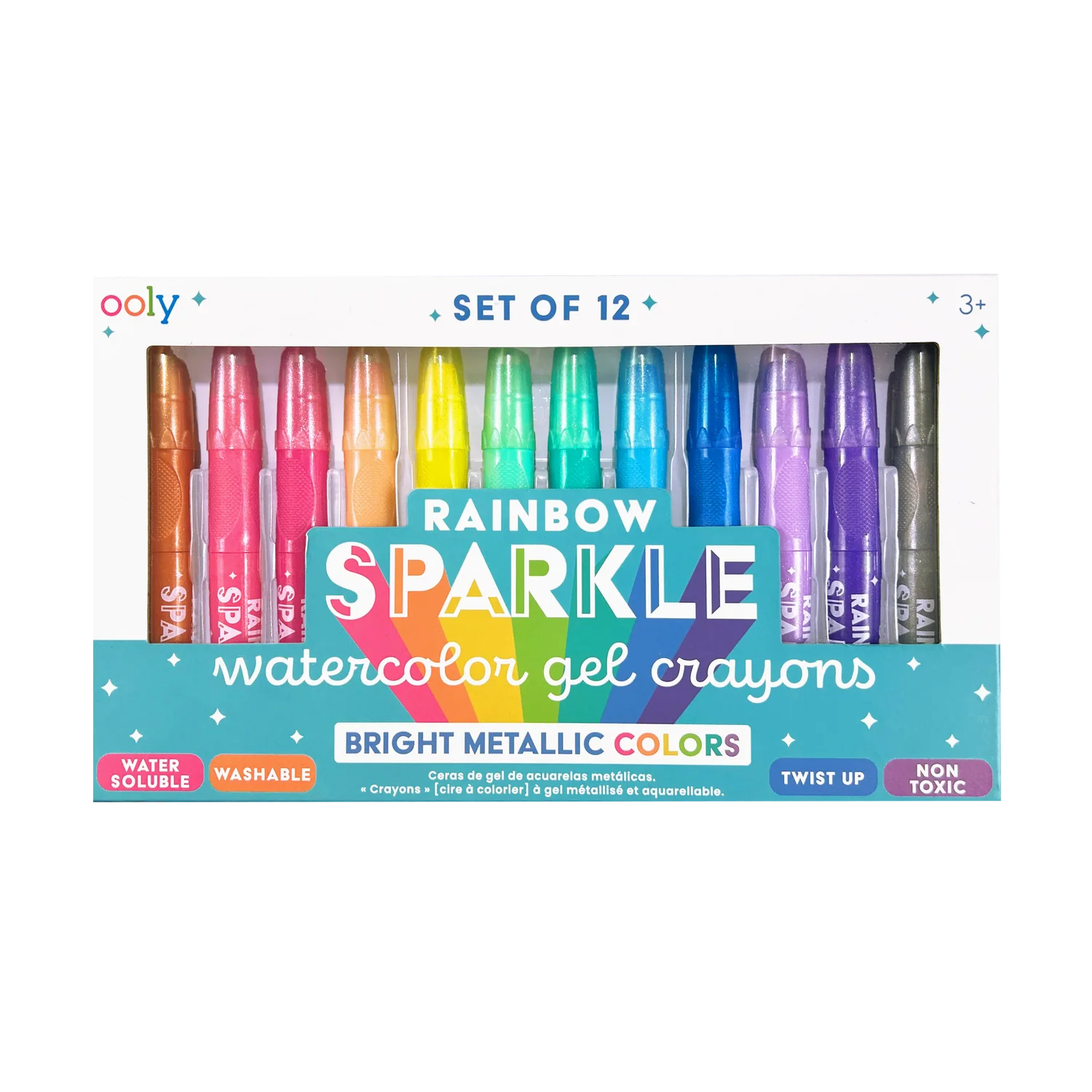 Rainbow Sparkle - Crayones Gel Acuarela Metalicos brillo arcoiris