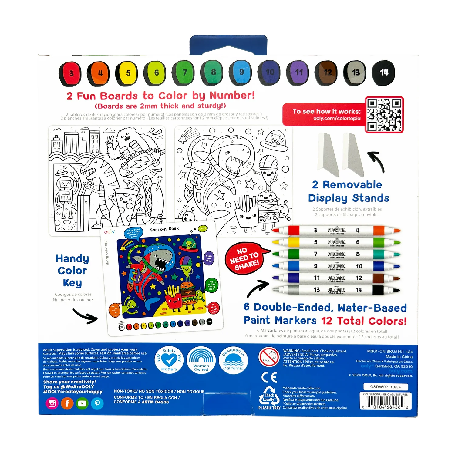 Colortopia - Aventuras épicas - Kit de marcadores de pintura para colorear por numeros