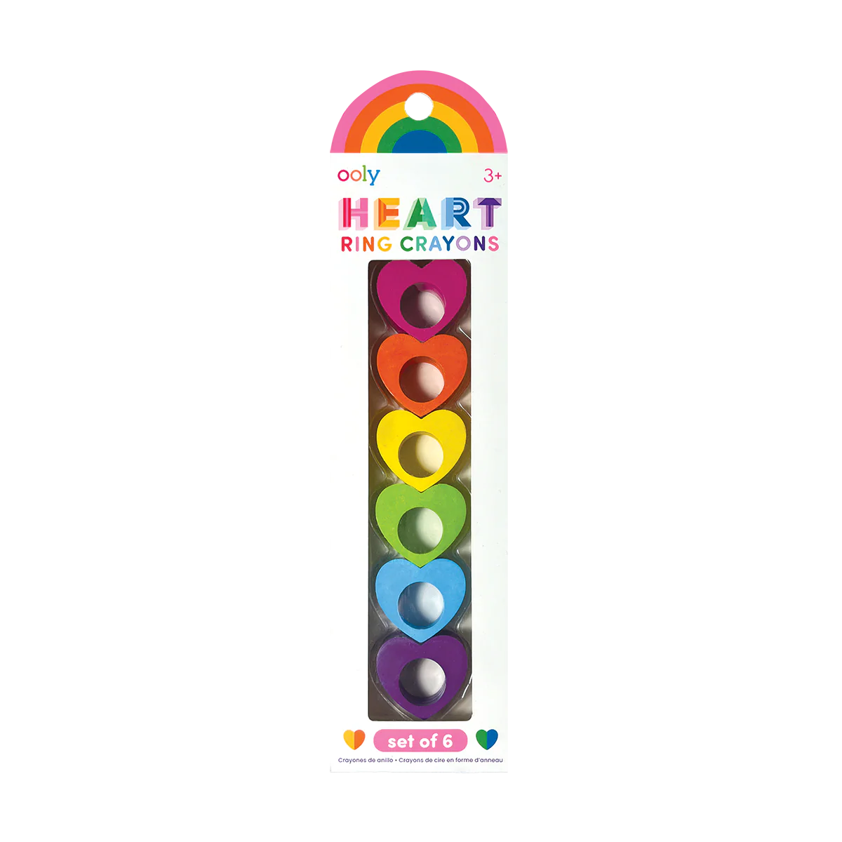 Heart Ring Crayons - Colores de corazón set de 6