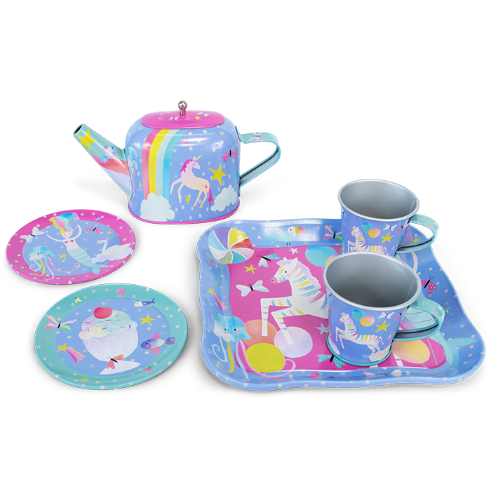Juego de té de hojalata de 7 piezas – Fantasía