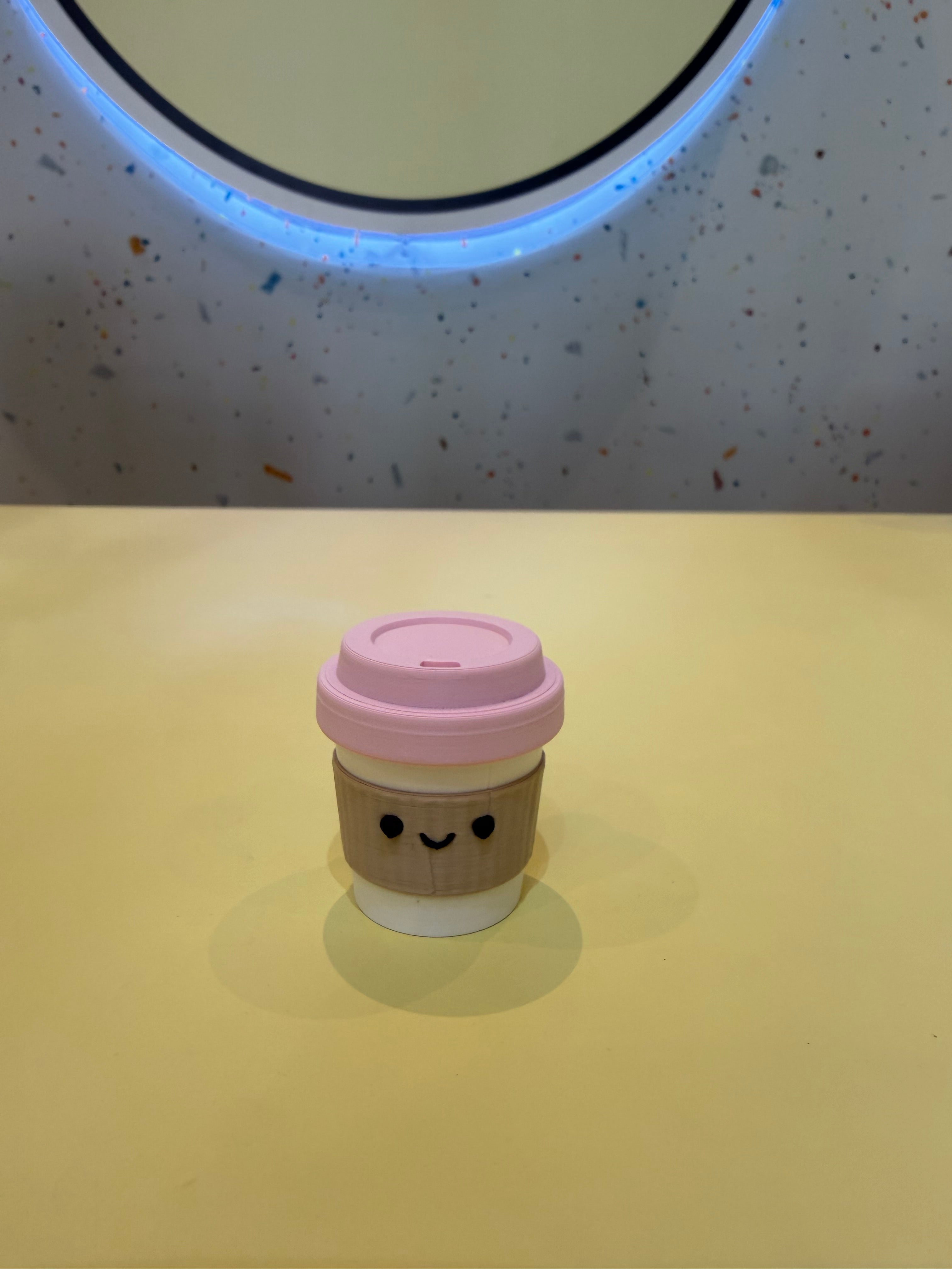 Pink Coffee Latte Keychain Clicker