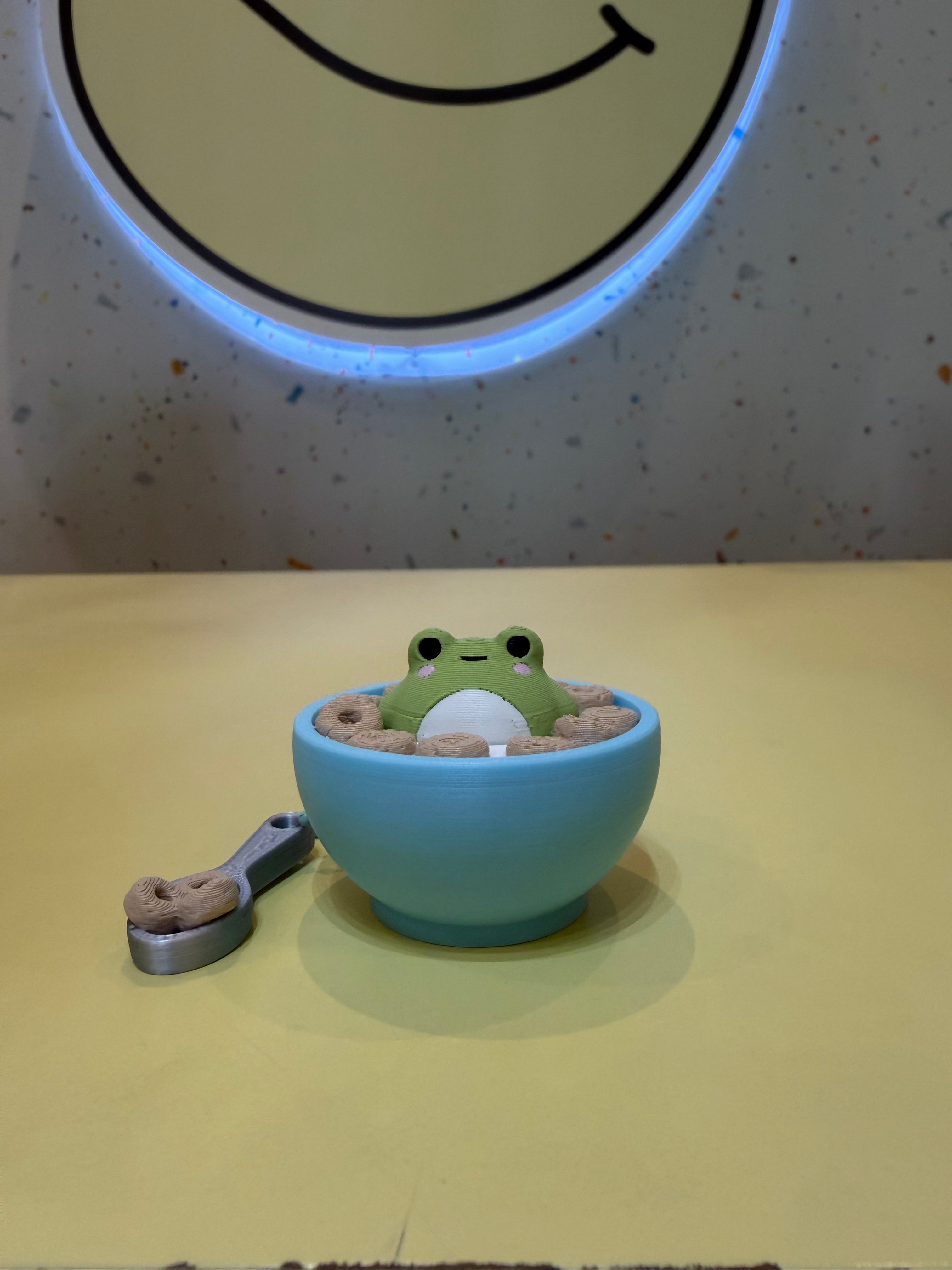 Frog Cereal Bowl Keychain Clicker