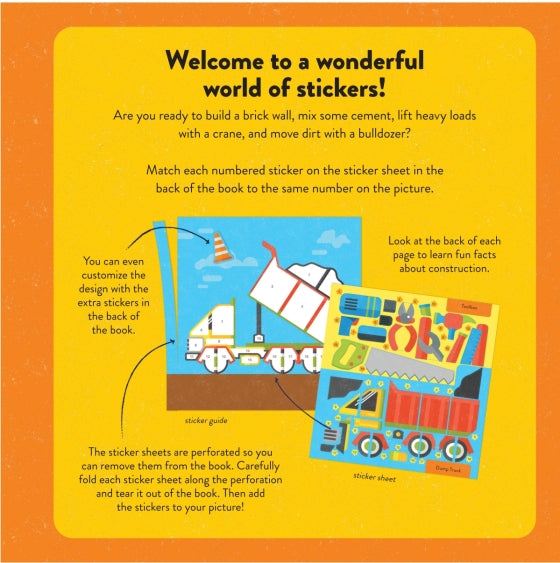 Libro Color with Stickers Construction