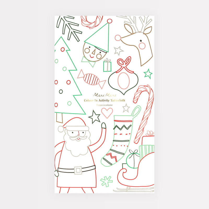 Mantel Navideño para colorear